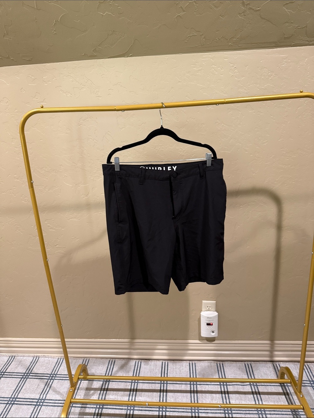 Hurley Black Flat Front Performance Shorts
